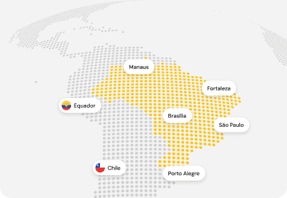 Mapa da presença da Smart Fit na América Latina